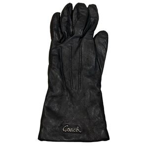 Coach Black Leather Single Left Glove 6.5